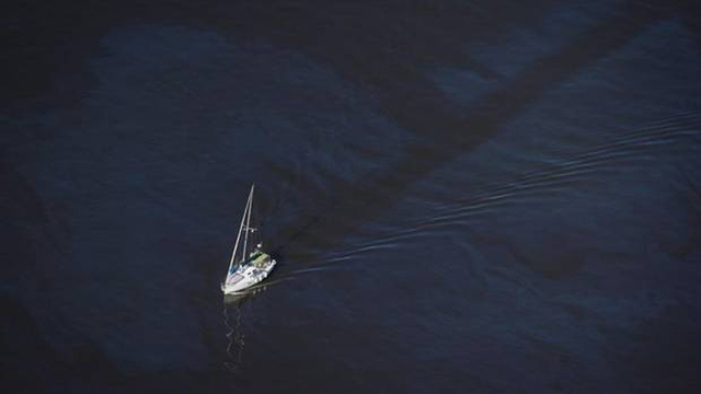 溫哥華海灣燃油泄漏 污染海域一片漆黑