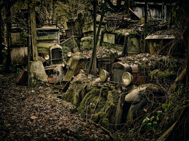 德國攝影師拍攝"汽車墓地":被遺棄的老古董