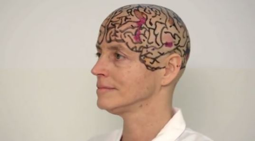 美国女教授为生动讲述大脑构造 当堂剃光头