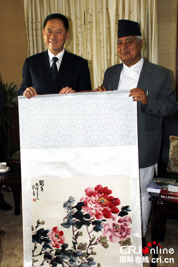 尼泊尔副总统贾阿会见中国国际广播电台代表团