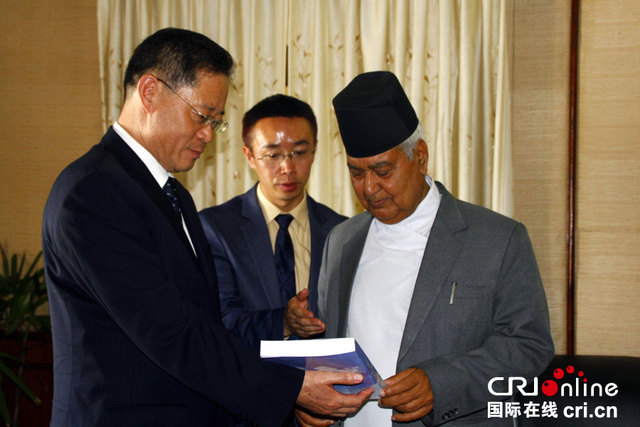 尼泊尔副总统贾阿会见中国国际广播电台代表团