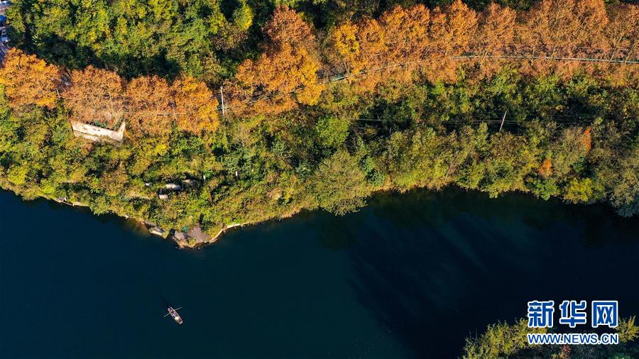 Pemandangan Alam Danau Adong Pada Musim Gugur