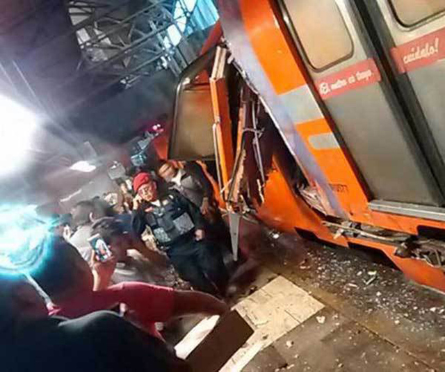 墨西哥首都两辆地铁列车相撞 已致12人受伤