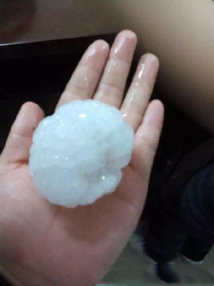 河南洛阳等地突降冰雹大如鸡蛋