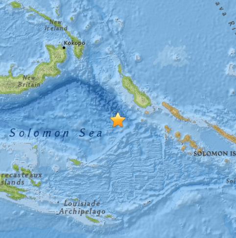 所罗门群岛海域发生7.2级地震 震源深22公里