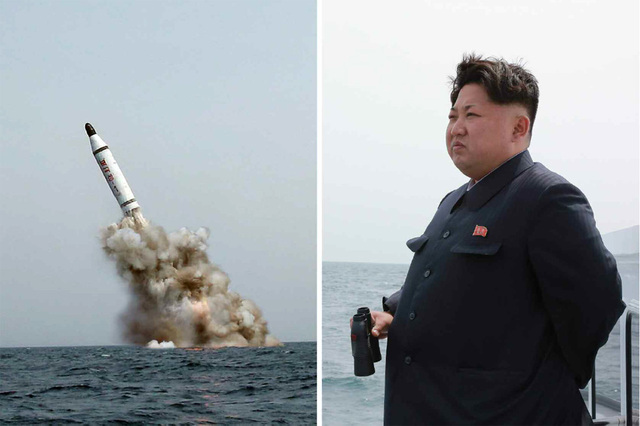 金正恩視察朝鮮新型潛水艇發射彈道導彈
