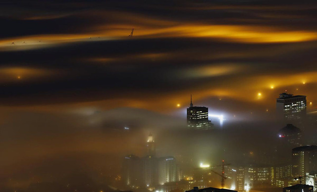 雲端之美 攝影師拍攝大都市“仙境照”