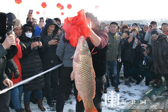 樺南縣開展冰雪旅遊系列活動 冬捕節現場捕魚1萬斤