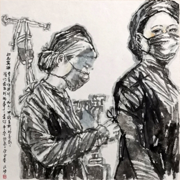 广西美术界支持抗疫 用画笔刻画奋斗者的身影