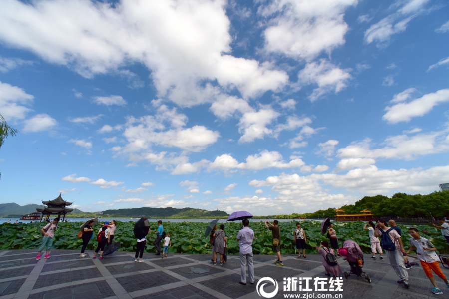 杭州：处暑节气 西湖看云飘