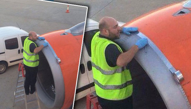 英國航空公司維修人員膠帶"粘"飛機嚇壞乘客