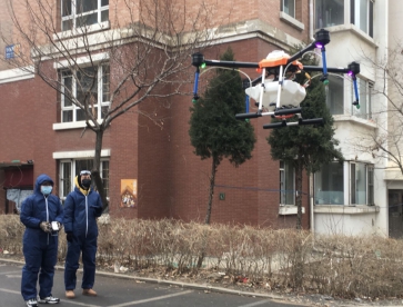 [遼寧製造在行動]瀋陽渾南運用無人機給小區消毒