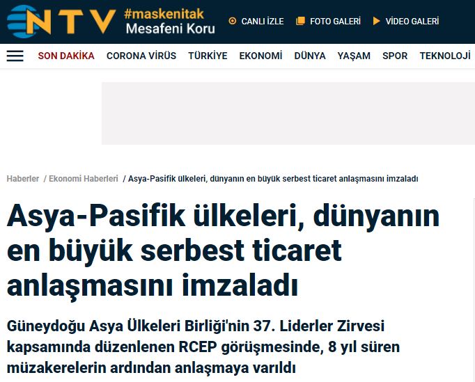 Dünyanın en büyük serbest ticaret anlaşması: RCEP nedir?