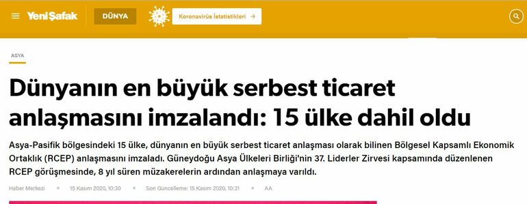 Dünyanın en büyük serbest ticaret anlaşması: RCEP nedir?