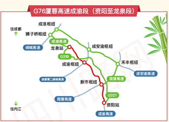 繞行建議:經g108科發大道及成綿複線高速繞行 g5京昆成雅段,白家