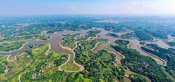 青龙湖全景 供图 大安区委宣传部