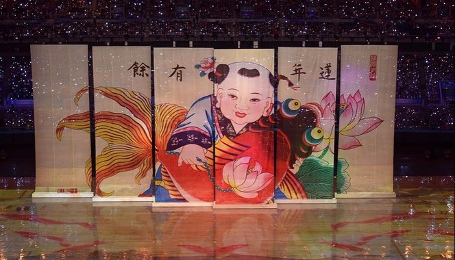 天津特色的杨柳青年画也出现在开幕式展演现场_fororder_129690075_15038387962401n