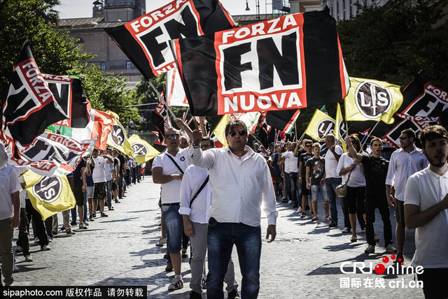 意大利極右翼政黨舉行抗議 反對ISIS在歐洲擴散