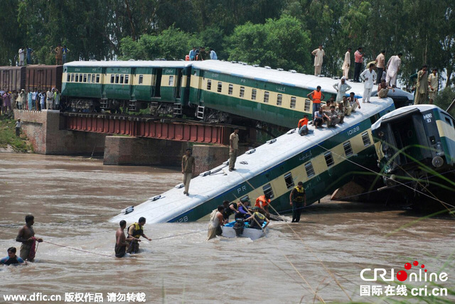 巴基斯坦一火車墜入運河 至少12人死亡