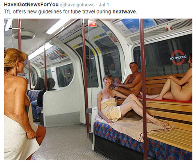 英國網民曬搞笑照片調侃高溫天氣