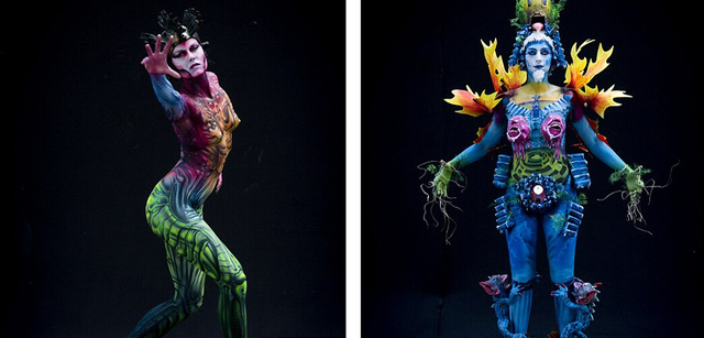 奧地利舉辦世界人體彩繪藝術節 主題"戀裝癖"