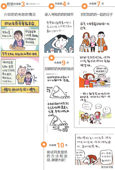 8旬奶奶走失11天 孙女画漫画寻找引关注