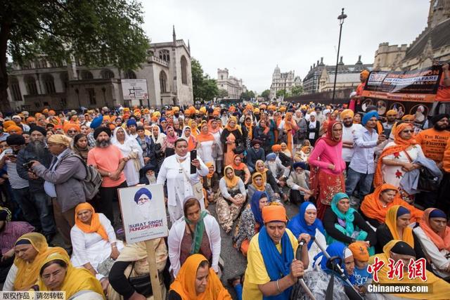 大批錫克教徒英國集會 要求英政府停止支持印度
