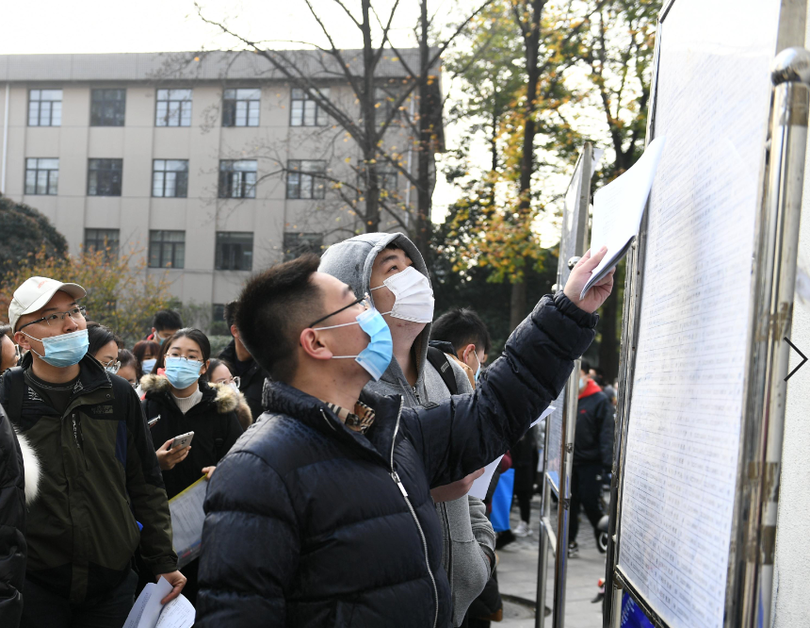 ทั่วประเทศจีนจัดสอบคัดเลือกข้าราชการพลเรือนปี 2021