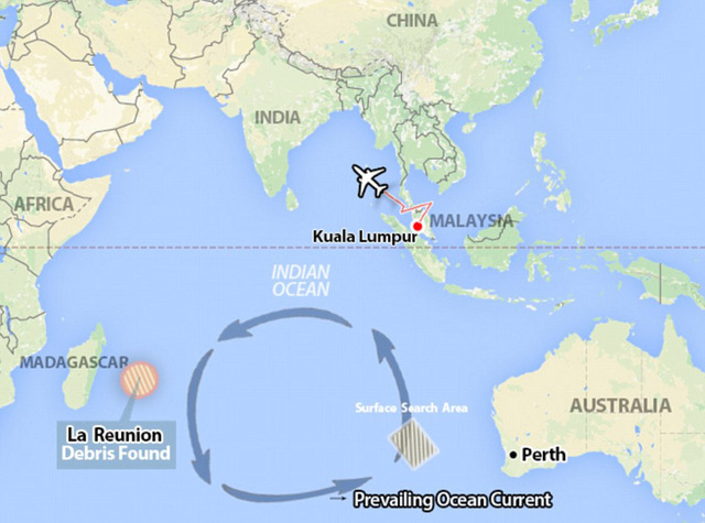 馬來西亞宣佈留尼汪島飛機殘骸屬於MH370