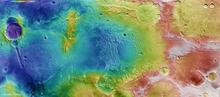 火星色彩地形图 缤纷色彩展示“秘密花园”