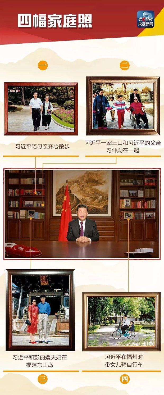 这4幅"老照片,从习主席2014年首次发表新年贺词以来,一直摆放在他的