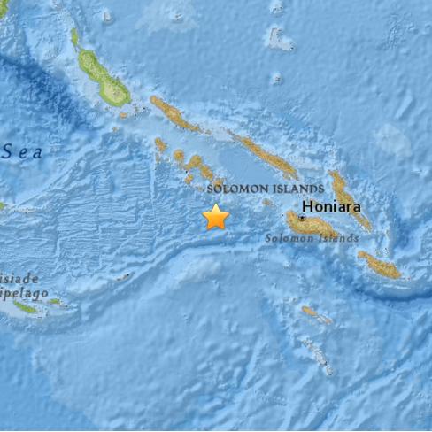 所罗门群岛海域发生6.4级地震 震源深度5公里