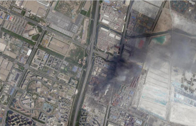 天津濱海新區爆炸前後對比圖