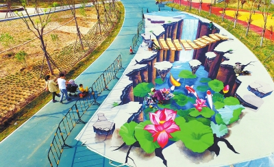 【旅遊資訊-圖片】許昌中央公園手繪3D景觀