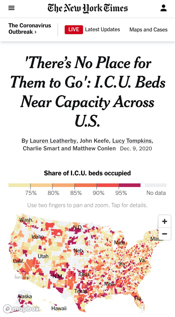 北美观察丨美国医院全线告急，官员却要抵制防疫管理