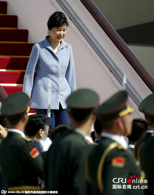 韓總統樸槿惠抵京出席抗戰勝利紀念活動