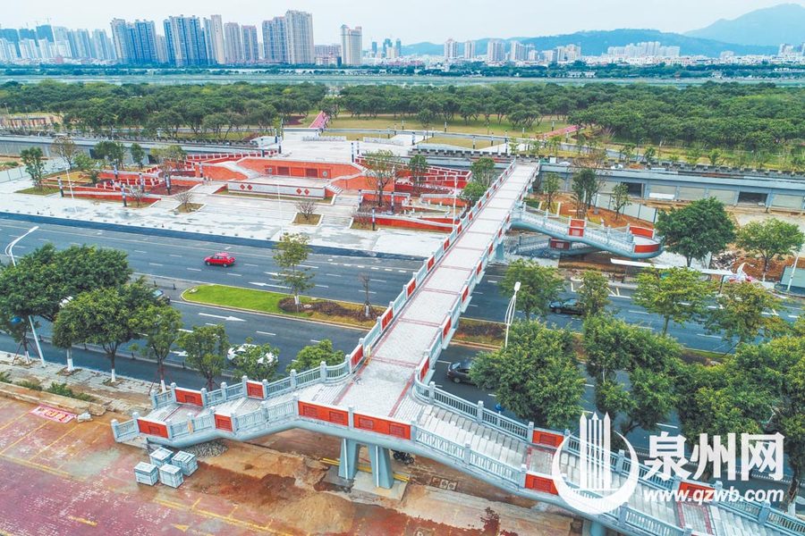 【焦点图】【泉州】【滚动新闻】【移动版】【Chinanews带图】泉州金洲天桥完工 颜值高有闽南味