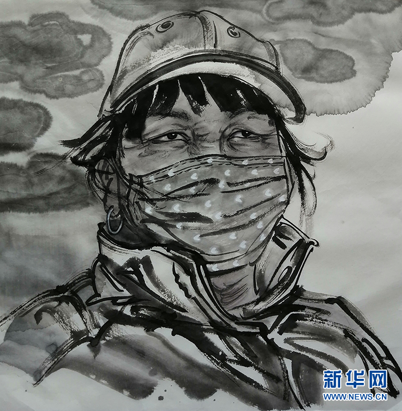 武汉女画家绘画助抗疫