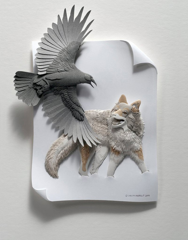 加拿大艺术家制作3D纸雕 仿佛动物复活