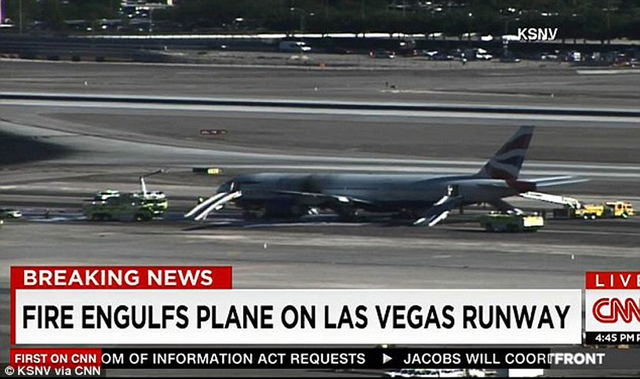 英国载172人客机跑道起火 两名乘客受伤 英国载172人客机跑道起火 两名乘客受伤