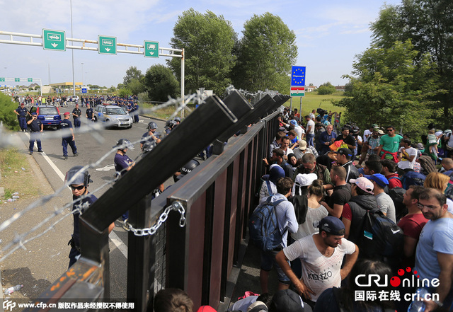 匈牙利边境设围栏阻止难民潮 移民绝食抗议