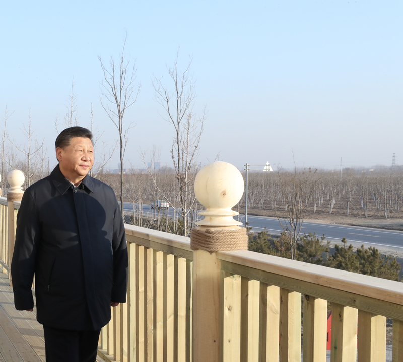 2019年1月16日上午,习近平总书记在河北雄安新区规划展示中心,通过