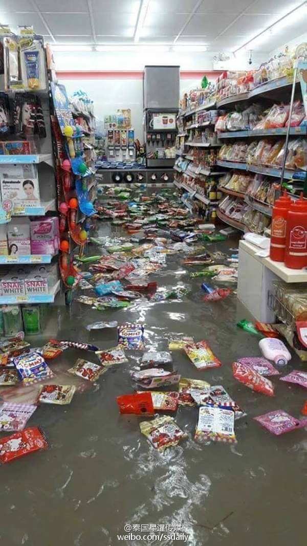 颱風暴雨過境泰國 芭提雅城內澇嚴重