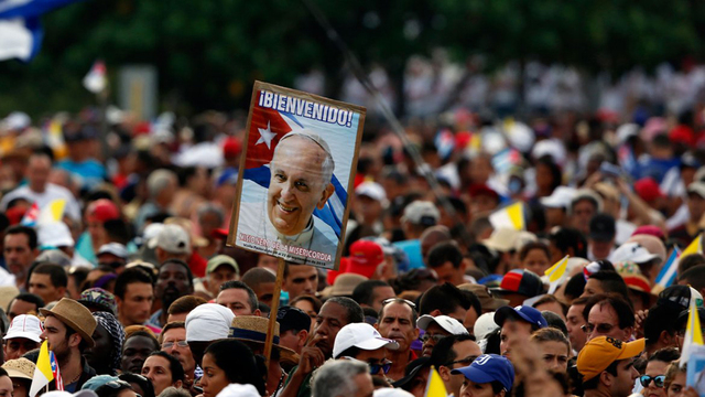 罗马教皇方济各访问古巴 在哈瓦那主持万人弥撒大会
