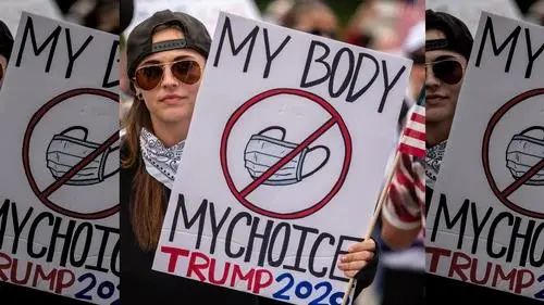 得克萨斯州的年轻人抗议"口罩令"