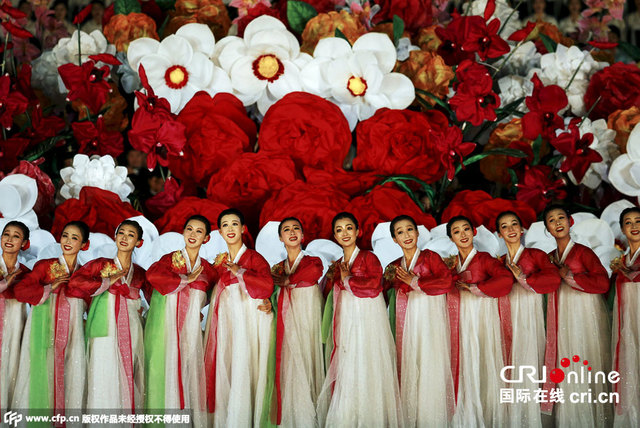 朝鲜歌舞晚会庆劳动党成立70周年