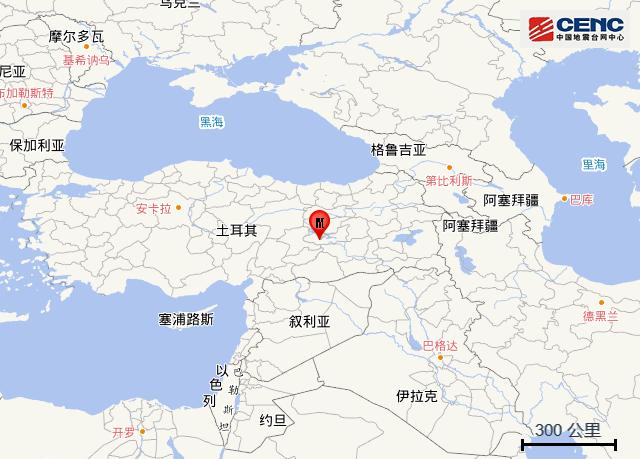 土耳其发生55级地震震源深度10公里