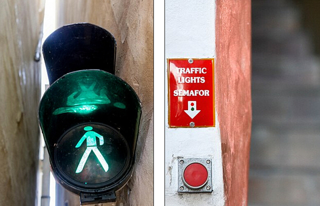 布拉格窄巷僅半米寬 巷口安紅綠燈防行人狹路相逢