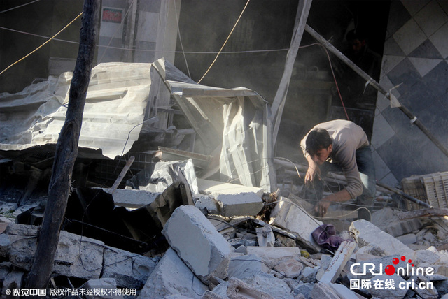 俄羅斯空襲敘利亞反對派控制區 房屋變廢墟
