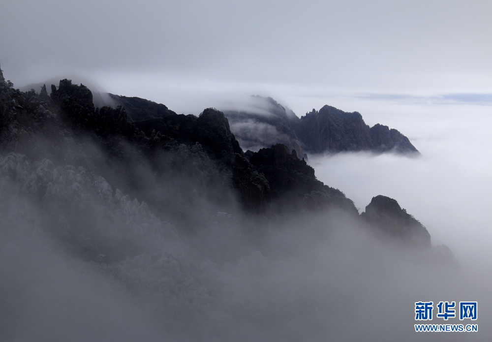 安徽黄山：流云度山海 飞雪又春风